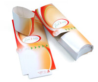 Wrap-Verpackung "Fresh & Tasty" zum aufreißen, bedruckt