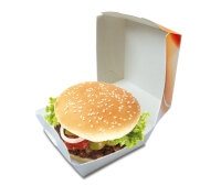 Burger-Box "Fresh & Tasty" bedruckt, versch. Größen