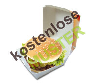 Musterartikel Burger-Box "Fresh & Tasty" bedruckt, klein