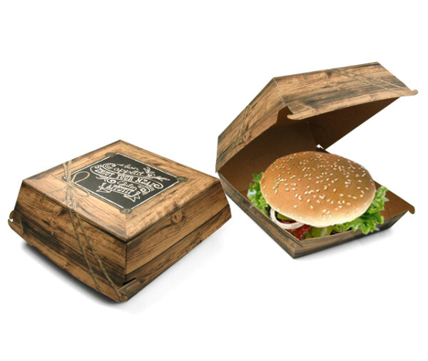 Burgerbox &quot;Enjoy your Meal&quot; braun XXL, bedruckt
