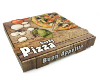 Pizzakarton / Pizzabox &quot;Happy Pizza&quot; NYC, Kraft wei&szlig;, 31x31x4,2 cm