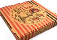 Pizzakarton / Pizzabox "Pizzabäcker" NYC, Kraft braun, 33x33x4,2 cm