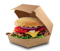 Burgerbox "Pure" Bio braun groß, unbedruckt, Palette 7.200 Stück