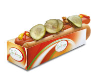Hot-Dog-Tray &quot;Fresh &amp; Tasty&quot; bedruckt, Palette 24.000 St&uuml;ck