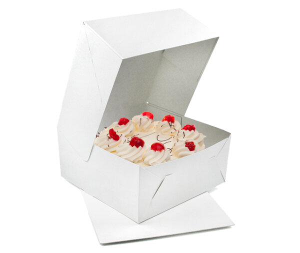 Kuchenkarton / Tortenkarton weiß unbedruckt 22x22 cm, Palette 3.600 Stück