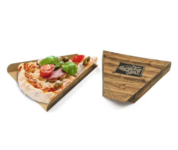Pizza-Pappen "Enjoy your Meal" braun, bedruckt, Palette 60.000 Stück