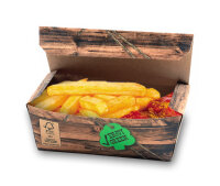 Snackbox "Enjoy Green" Bio braun, mit Klappdeckel, klein, bedruckt, FSC®-zertifiziert