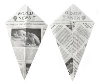 Spitztüten Papier "Newspaper" 1-lagig, Pergamentersatz, fettabw., 23cm für 250 g Füllmenge