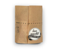Snackbag zum Aufreißen "bon appétit" Pure Paper, braun, S, 15x8,5x16,5 cm
