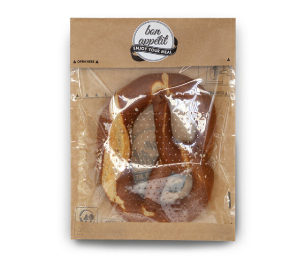 Snacktasche "bon appétit" Loc Bag Razor, braun, 17x24,5 cm, mit Klebeverschluss zum Aufreißen