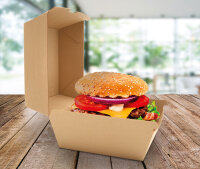 Burgerbox "Lightweight" Bio Wellpappe braun, unbedruckt