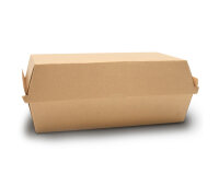 Snack-Box "Lightweight" Bio braun, mit Klappdeckel, Größe M, unbedruckt