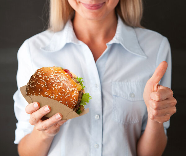Burger-/Snackhalter "Easy Line" Bio braun, unbedruckt