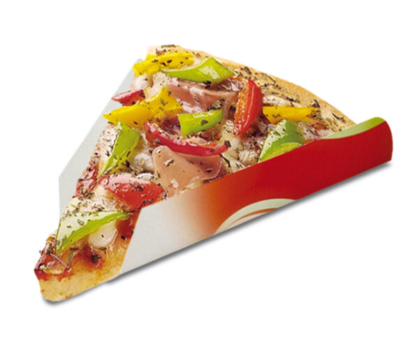 Pizza-Ecke &quot;Fresh &amp; Tasty&quot; bedruckt