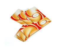 Snack-Faltbox mit Klappdeckel "Fresh & Tasty" 108x108x54 mm, bedruckt
