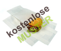 Musterartikel Brötchentüten / Faltenbeutel fettabweisendes Kraftpapier weiß unbedruckt 12/5/23 - 40 g/m²