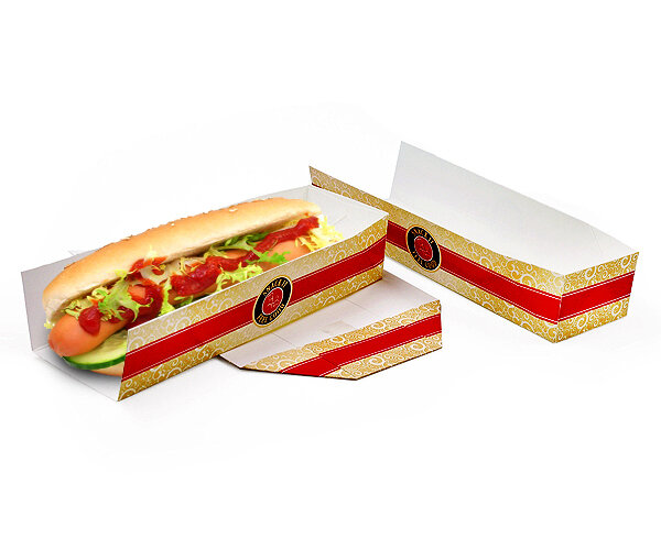 500 Hotdog Schachteln Hot Dog Trays Hot Dog to go Verpackungen Pappe bedruckt 
