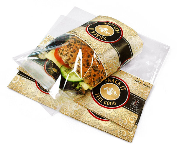 Snack Bag / Brötchentüte "FEEL GOOD" zum Aufreißen, bedruckt, groß, 215x125